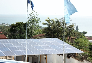 Solar panels in the UNFPA Sierra Leone office compound in Freetown