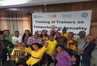 Trainees from Pujehun and Koinadugu celebrate a successful 4.5 day with facilitators Dr Peter Gordon and Umu Kamara