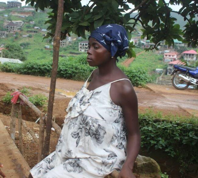 Martha Kamara at the Saio displacement site, Regent ©UNFPA Sierra Leone/2017/Angelique Reid