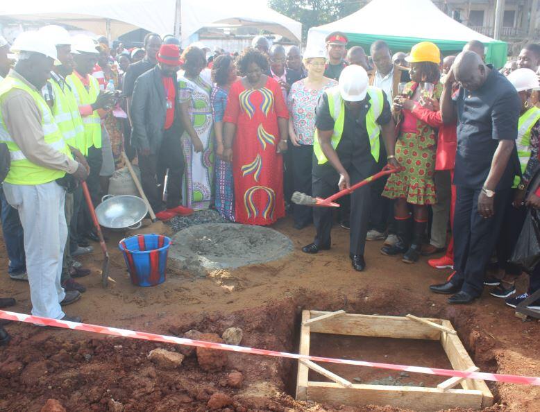 His Excellency, President Dr. Ernest Bai Koroma turning the sod at Rokupa site, Freetown