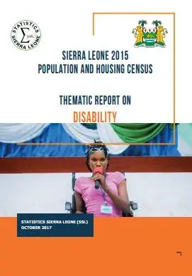 Sierra Leone Population and Housing Census Thematic Reports on Disability