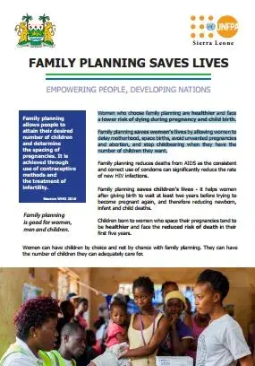 Factsheet - Family planning saves lives