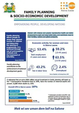 Factsheet - Family planning and socio-economic development