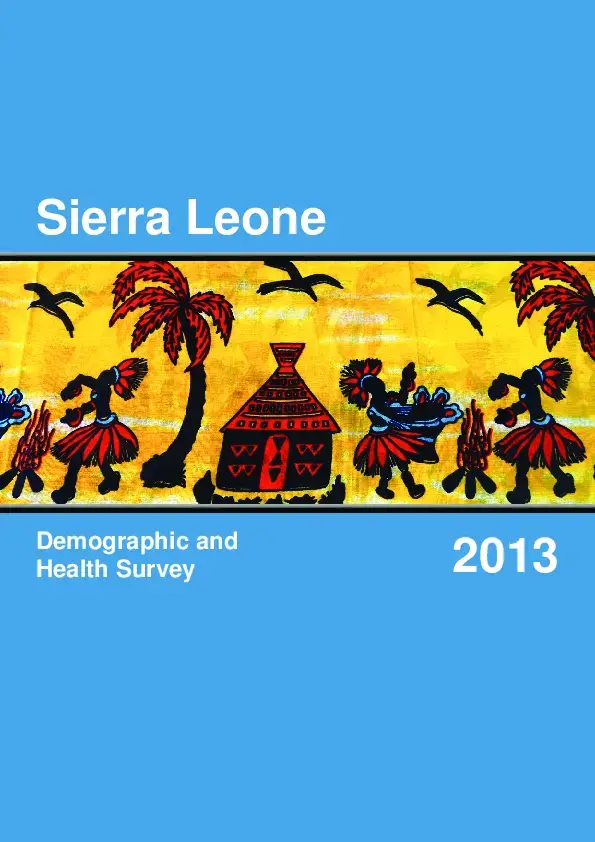 2013 Sierra Leone Demographic and Health Survey Report